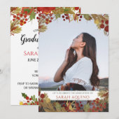 Foto: Vrouw Graduation Party Kaart (Voorkant / Achterkant)