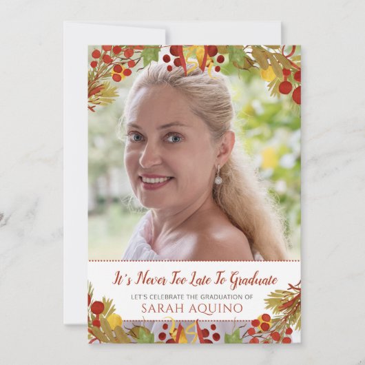 Foto: Vrouw Graduation Party Kaart (Voorkant)