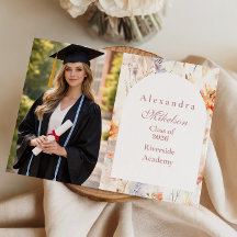 Foto Vrouwelijke Weide Bloemrijke Afstuderen