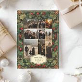 Foto VRustic Holly Christmas Party Feestdagenkaart