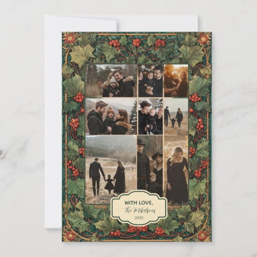 Foto VRustic Holly Christmas Party Feestdagenkaart (Voorkant)