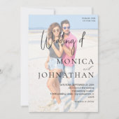 Foto VS Black & W Modern Wedding Kaart (Voorkant)