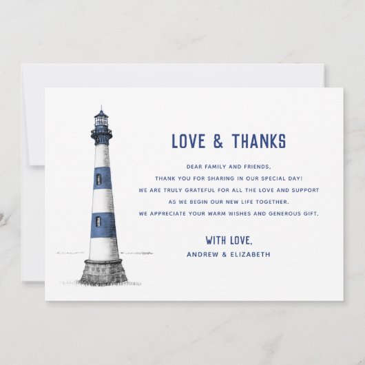 Foto & Vuurtoren Dankkaart Bedankkaart (Achterkant)