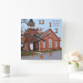 FOTO-wandklok met uw Afbeelding en Jouw tekst Vierkante Klok (Huis)