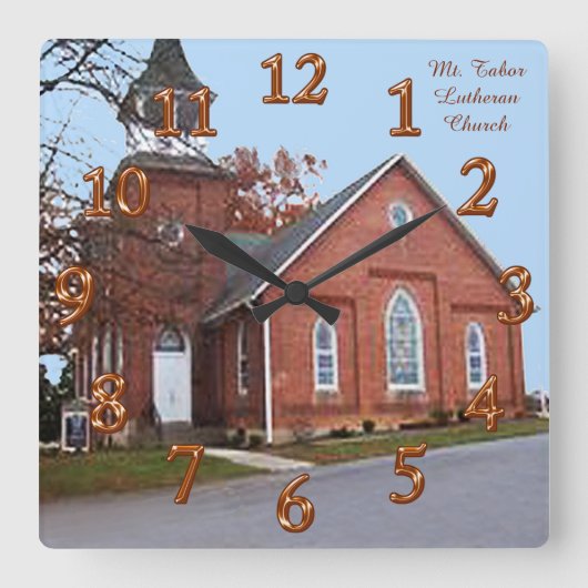 FOTO-wandklok met uw Afbeelding en Jouw tekst Vierkante Klok (Voorkant)