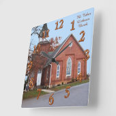 FOTO-wandklok met uw Afbeelding en Jouw tekst Vierkante Klok (Hoek)