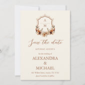 Foto Wapen Westerse Monogram Huwelijk Save The Date (Voorkant)
