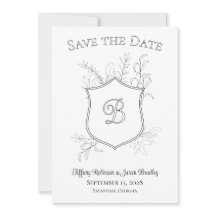 Foto Wapenschild Monogram Klassiek Zwart en Wit