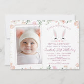 Foto Warm Wildflowers Some bunny 1st Birthday Kaart (Voorkant)