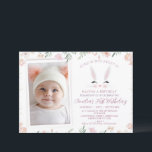 Foto Warm Wildflowers Some bunny 1st Birthday Kaart<br><div class="desc">Foto Warm Wildflowers Some bunny 1st Birthday Invitation Sweet some bunny thema eerste verjaardagsuitnodiging met een konijnengezicht,  faux gouden stippen en mooie warmgekleurde wildflower arrangementen. De foto verschijnt in een dubbel wit lijst.</div>