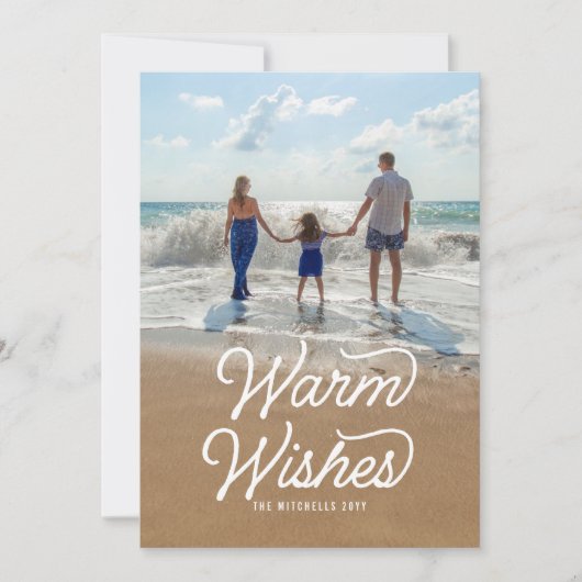 Foto Warm Wishes Retro Feestdagenkaart (Voorkant)