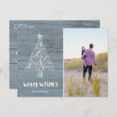 Foto Warm Wishes Rustic Beach Florida Feestdagenkaart (Voorkant / Achterkant)