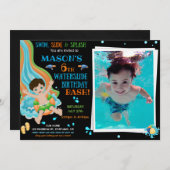 Foto: Waterslide verjaardagsuitnodiging Waterpark  Kaart (Voorkant / Achterkant)