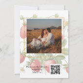 Foto Waterverf Aardbeien QR Code Wedding Kaart (Achterkant)