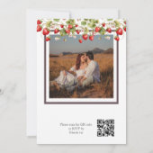 Foto Waterverf Aardbeien QR Code Wedding Kaart (Achterkant)
