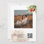 Foto Waterverf Aardbeien QR Code Wedding Kaart (Achterkant)