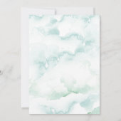 Foto, Waterverf blauw, turquoise en groen Save The Date (Achterkant)