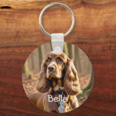 Foto & Waterverf Cocker Spaniel Personaliseren Sleutelhanger (Voorkant)