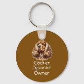 Foto & Waterverf Cocker Spaniel Personaliseren Sleutelhanger (Achterkant)