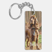 Foto & Waterverf Cocker Spaniel Personaliseren Sleutelhanger (Voorkant Links)