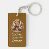 Foto & Waterverf Cocker Spaniel Personaliseren Sleutelhanger (achterkant)