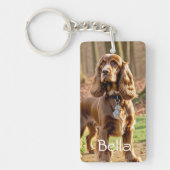 Foto & Waterverf Cocker Spaniel Personaliseren Sleutelhanger (Voorkant)