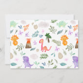 Foto waterverf dinosaurussen greenery wild één 1st kaart (Achterkant)