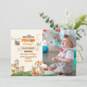 Foto Waterverf Dragon Baby 1e Verjaardag Kaart (Staand voorkant)