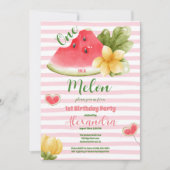 Foto Waterverf Een in een meloen Eerste Verjaardag Kaart (Voorkant)
