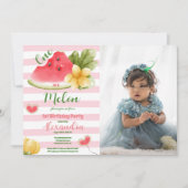 Foto Waterverf Een in een meloen Eerste Verjaardag Kaart (Voorkant)