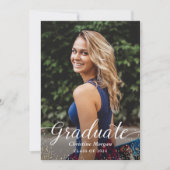 Foto waterverf Floral Botanical Graduation Party Kaart (Voorkant)