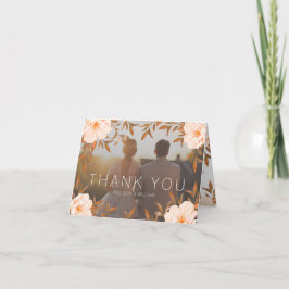 Foto Waterverf Floral Modern Wedding Bedankkaart