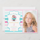 Foto Waterverf Ice Cream Sundae Verjaardag Kaart (Voorkant)