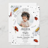 Foto Waterverf Leuke Verjaardags Meisje Ladybug Kaart (Voorkant / Achterkant)