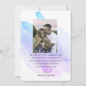 Foto waterverf Modern paarse blauw Save the Date Kaart (Achterkant)