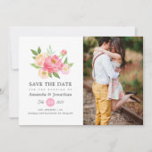Foto Waterverf Peonies Weddenschap Save The Date (Voorkant)