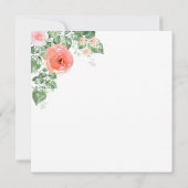 Foto Waterverf Pink Rose Floral Dank je kaart (Achterkant)