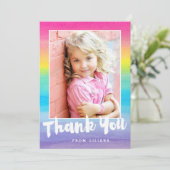 Foto Waterverf Rainbow Bedankt Card (Staand voorkant)