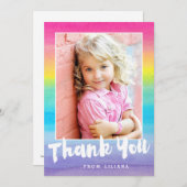 Foto Waterverf Rainbow Bedankt Card (Voorkant / Achterkant)