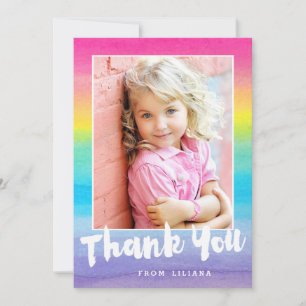 Foto Waterverf Rainbow Bedankt Card