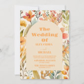 Foto Waterverf Roze Sinaasappel Wildflowers Bruilo Kaart (Voorkant)