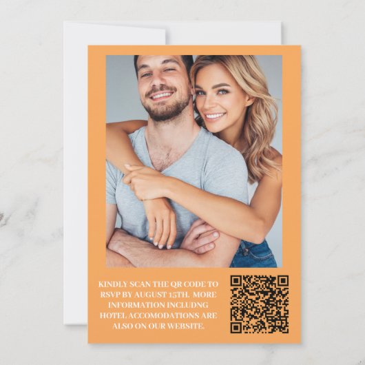 Foto Waterverf Roze Sinaasappel Wildflowers Bruilo Kaart (Achterkant)