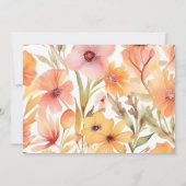 Foto Waterverf Roze Sinaasappel Wildflowers Bruilo Save The Date (Achterkant)