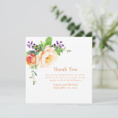Foto Waterverf Rozen Bruiloft Dank u Kaart (Staand voorkant)