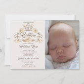 Foto Waterverf Rustieke Bloemendoop Kaart (Voorkant)