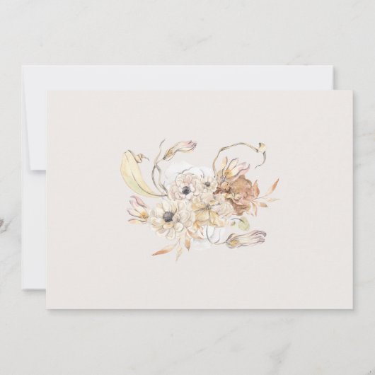 Foto Waterverf Rustieke Bloemendoop Kaart (Achterkant)