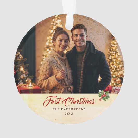 Foto Waterverf  Script Eerste kerst Ornament (achterkant)