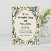 Foto Waterverf Tulpen William Morris Bruiloft Kaart (Staand voorkant)