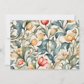 Foto Waterverf Tulpen William Morris Bruiloft Save The Date (Achterkant)