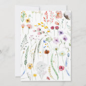 Foto Waterverf Wildflower Elegant Script Wedding Save The Date (Achterkant)